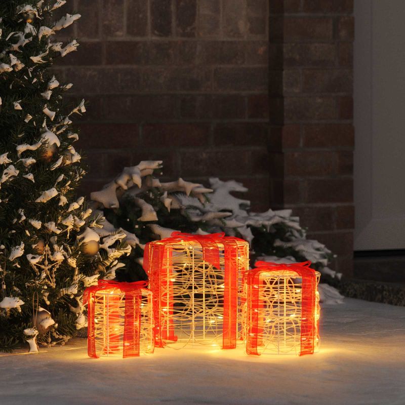 Lahjarasian Koristus 3 pcs Lämmin valkoinen 20 x 20 x 21 cm