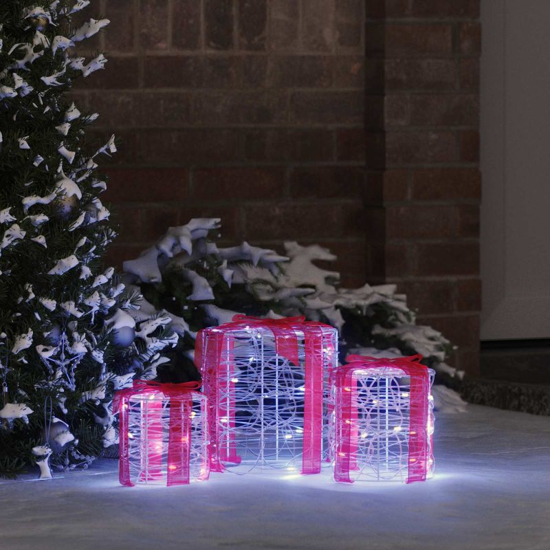 Lahjarasian Koristus 3 pcs Kylmä valkoinen 20 x 20 x 21 cm