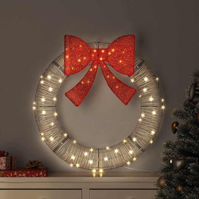 Seppele 80 LED-valoilla Lämmin valkoinen 90 cm Rottinki