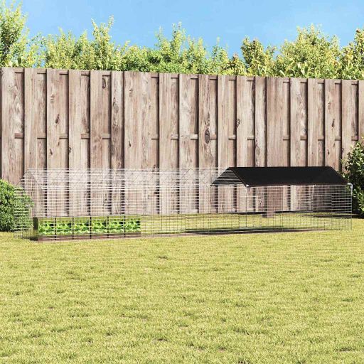 Kaniinihäkki Hopea 400 x 78 x 78 cm Galvanoitu teräs