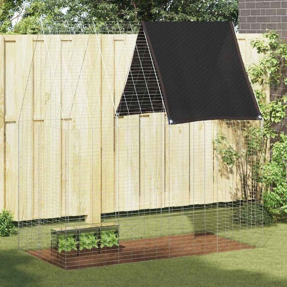 Kaniinihäkki Hopea 200 x 100 x 210 cm Galvanoitu teräs