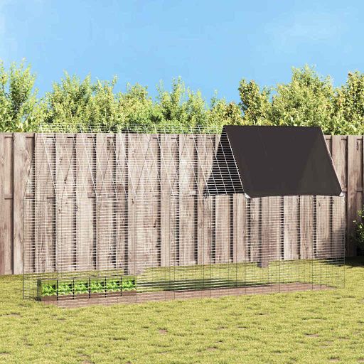 Kaniinihäkki Hopea 400 x 100 x 210 cm Galvanoitu teräs