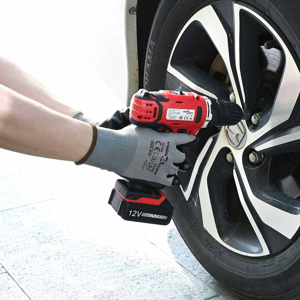 Työhanskat 24 pcs Harmaa ja musta 9 / l Polyesteri