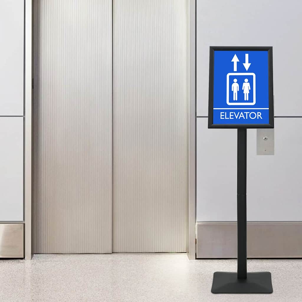 Pedestaali juliste teline Musta a3 Alumiini ja PVC