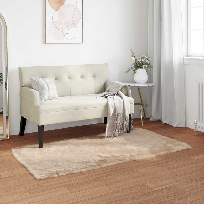 Tekonahkasheepskinmatto Beige 80 x 150 cm Polyesteri