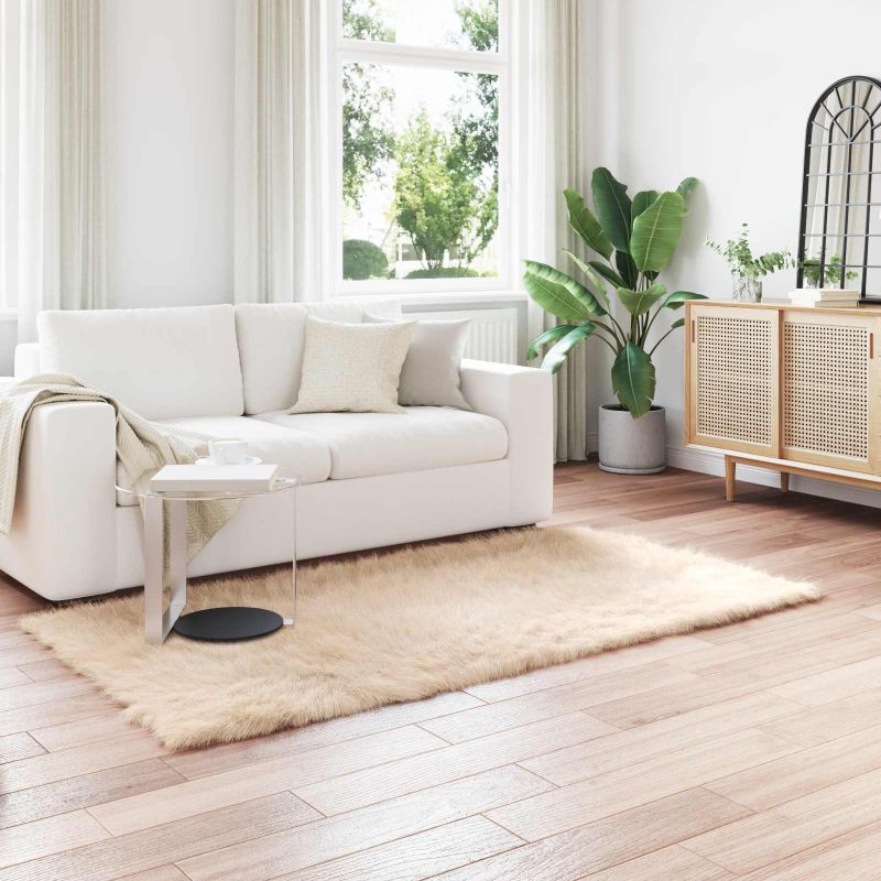 Tekonahkasheepskinmatto Beige 200 x 100 cm Polyesteri