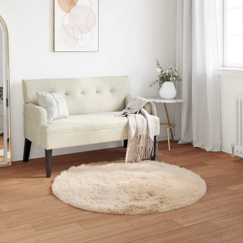 Tekonahkasheepskinmatto Beige 80 x 80 cm Polyesteri