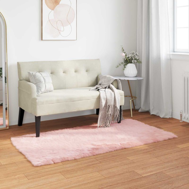 Tekonahkasheepskinmatto Pinkki 60 x 110 cm Polyesteri