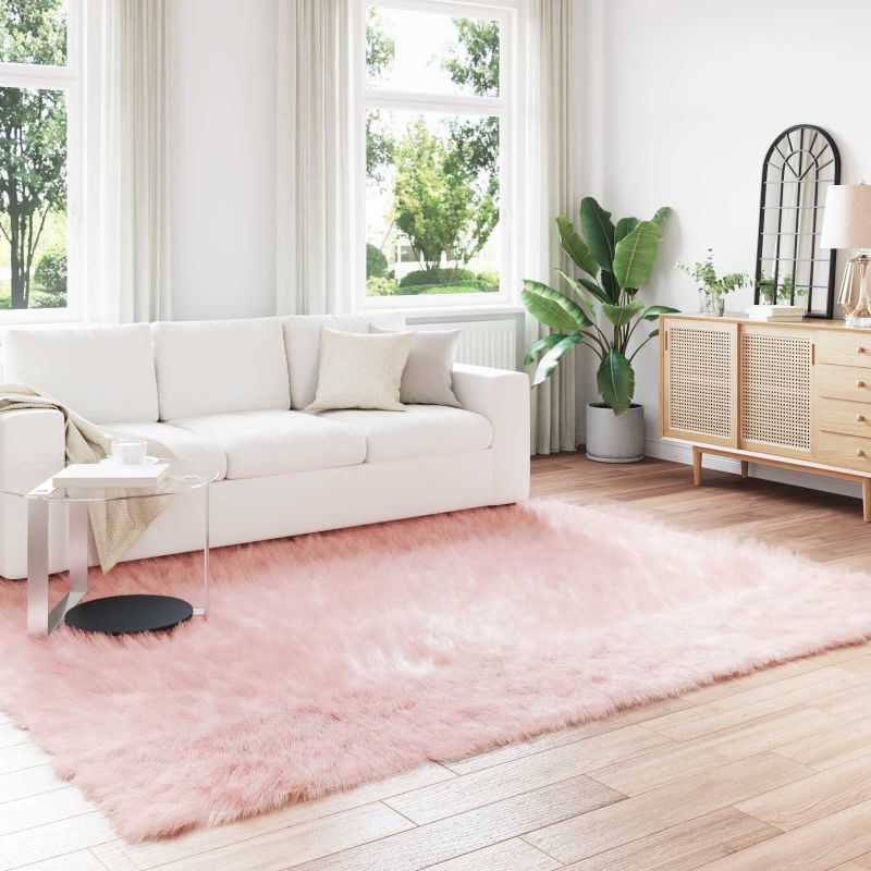 Tekonahkasheepskinmatto Pinkki 200 x 280 cm Polyesteri