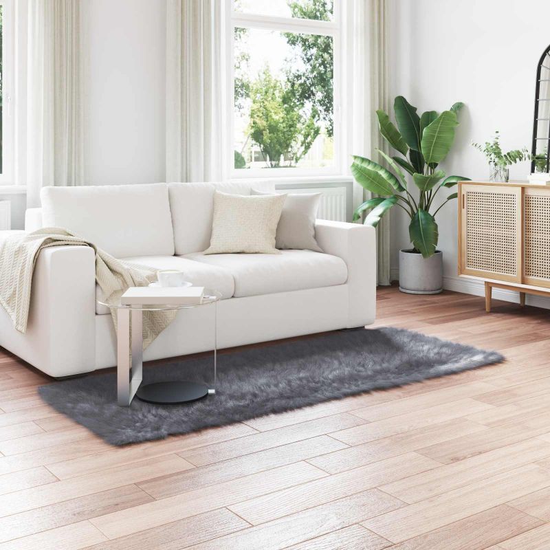 Tekonahkasheepskinmatto Antrasiitti 80 x 200 cm Polyesteri