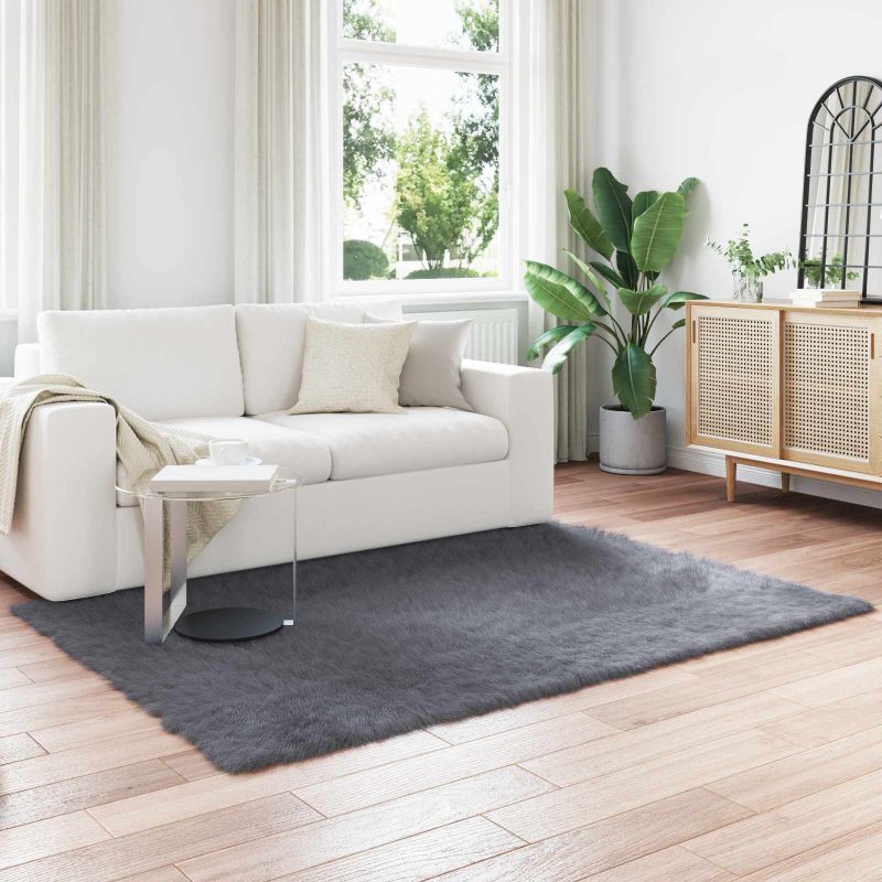 Tekonahkasheepskinmatto Antrasiitti 160 x 230 cm Polyesteri