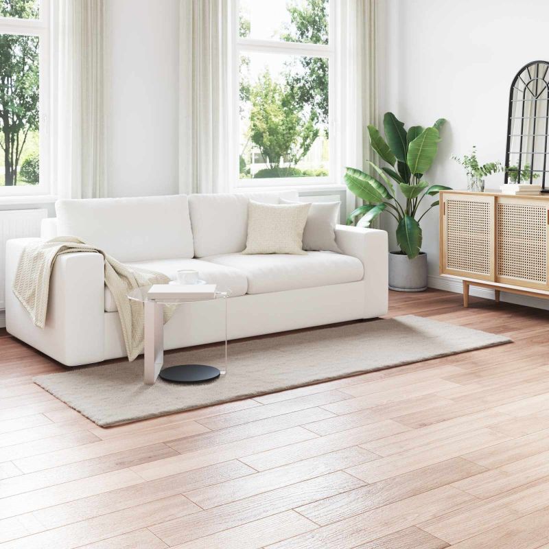 Keinotekoinen Kanin Turkis Matto Beige 80 x 250 cm Polyesteri