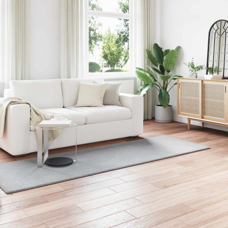 Keinotekoinen Kanin Turkis Matto Harmaa 80 x 250 cm Polyesteri