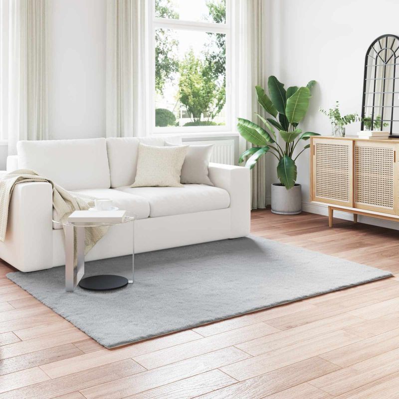 Keinotekoinen Kanin Turkis Matto Harmaa 120 x 170 cm Polyesteri