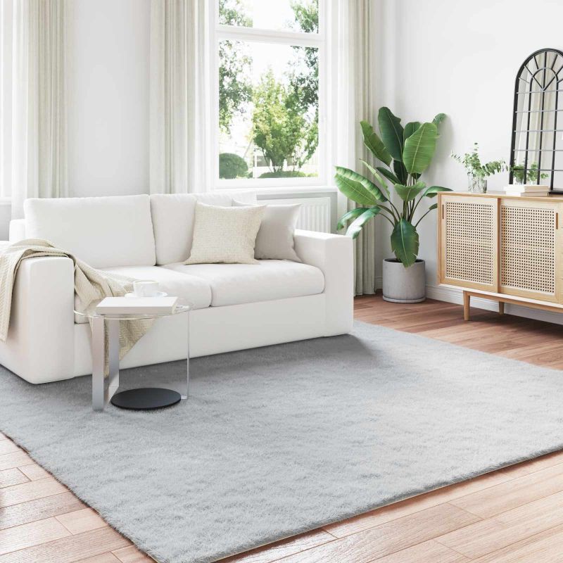 Keinotekoinen Kanin Turkis Matto Harmaa 240 x 240 cm Polyesteri