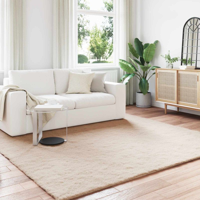 Keinotekoinen Kanin Turkis Matto Harmaanruskea 240 x 240 cm