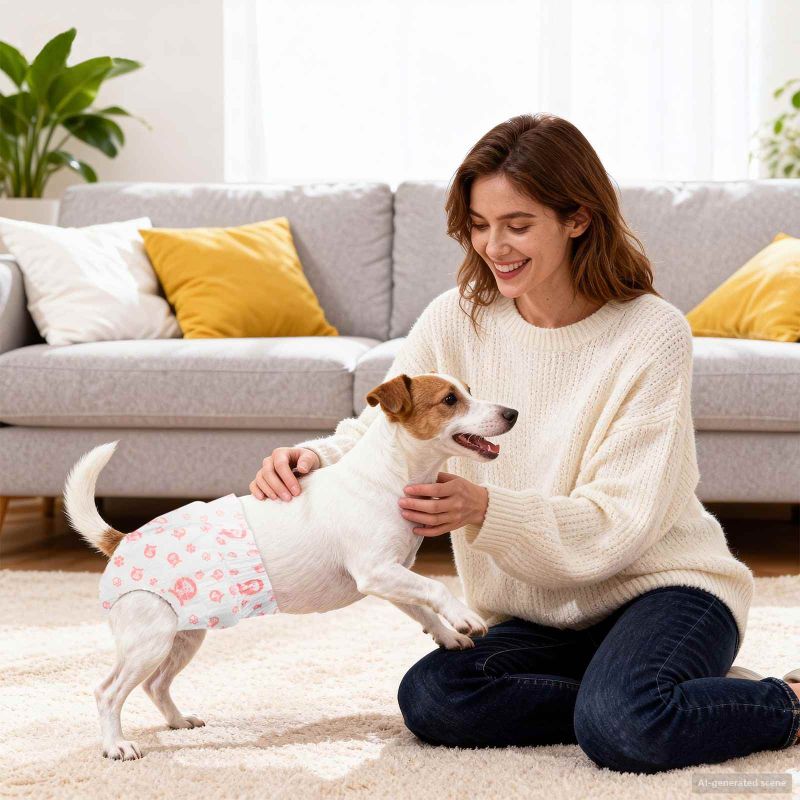 Kertakäyttöinen Naispuolinen Koiran Vaippa 30 pcs Valkoinen S