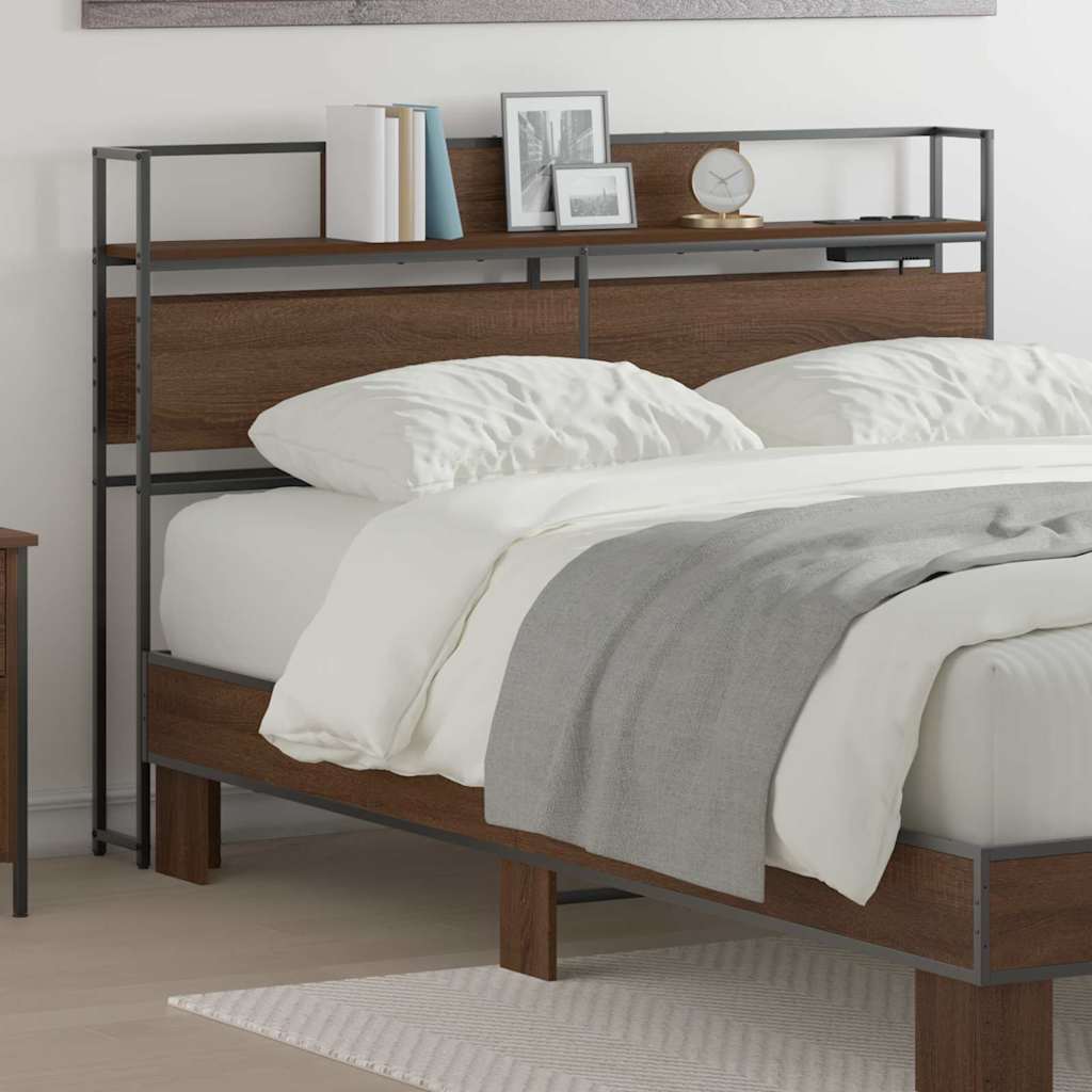 Säilytyspääty päätyllä säilytystilassa Ruskea tammi 120 cm Tekninen puu