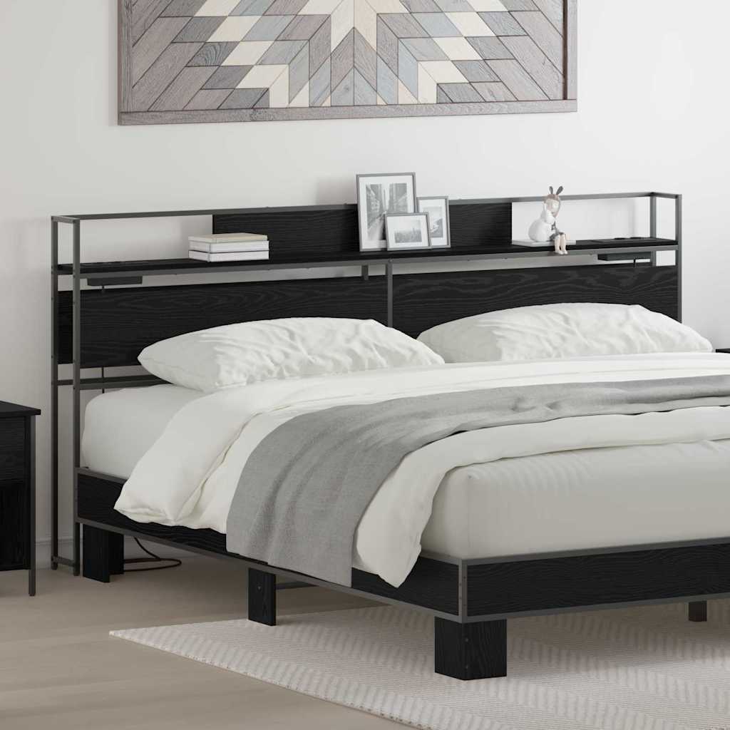 Säilytyspääty päätyllä säilytystilassa Musta tammi 180 cm Tekninen puu