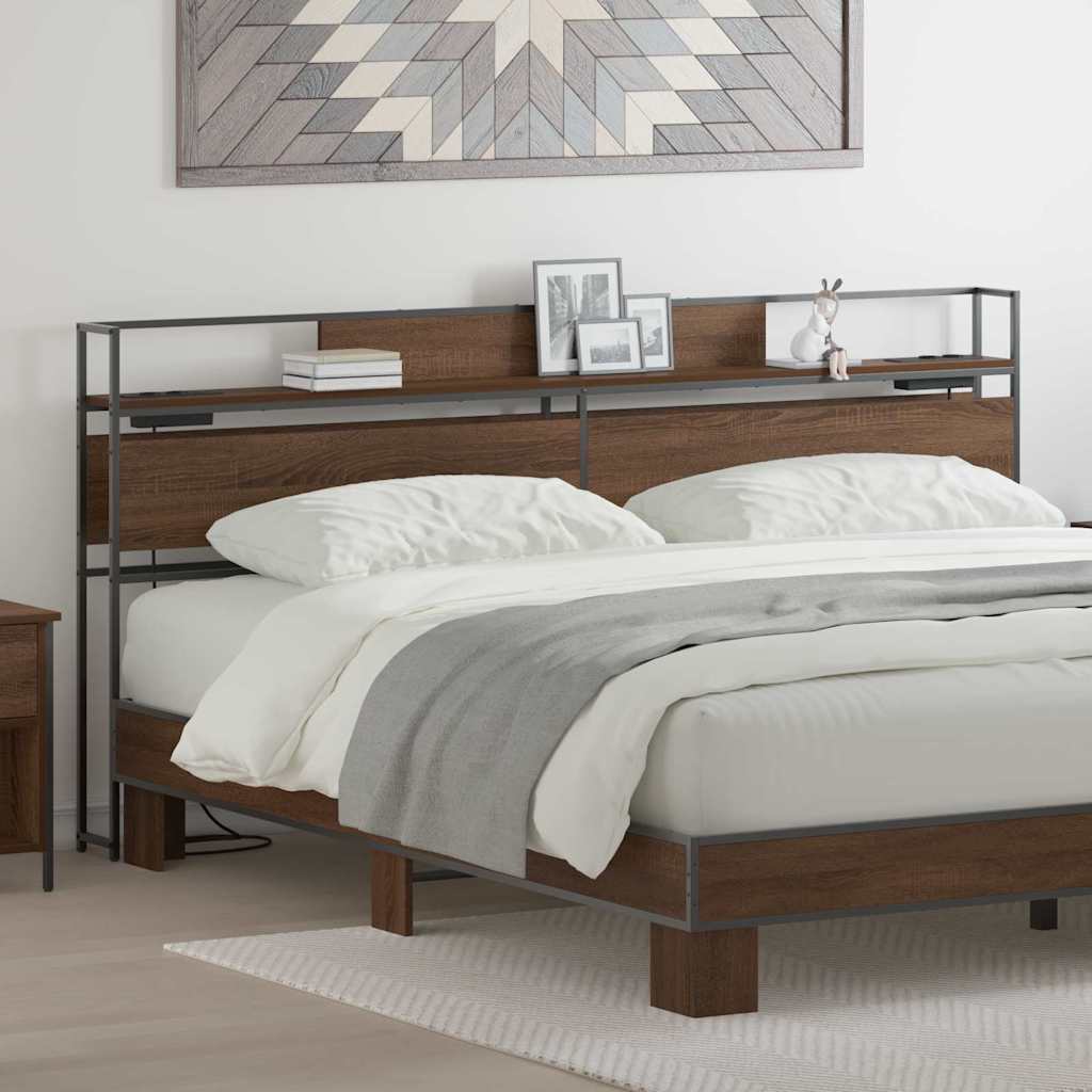 Säilytyspääty päätyllä säilytystilassa Ruskea tammi 180 cm Tekninen puu