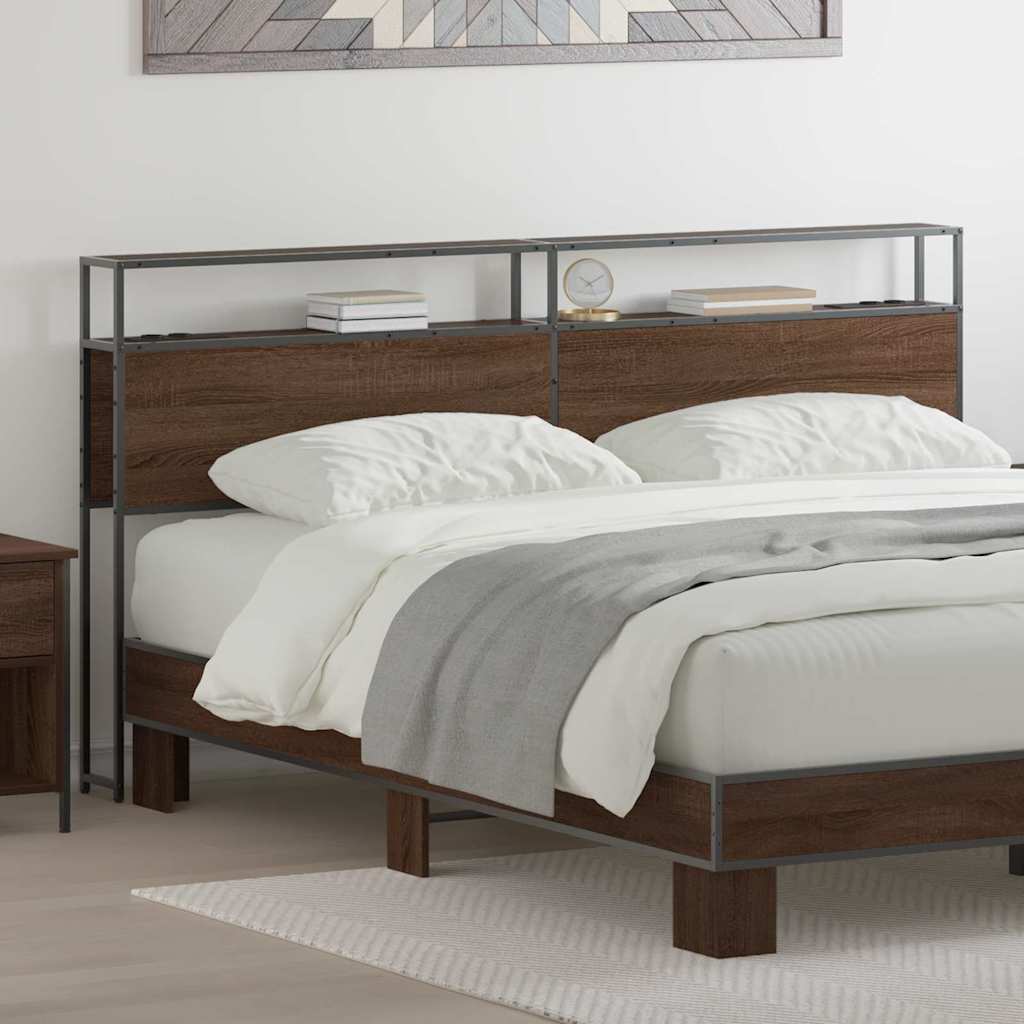 Säilytyspääty päätyllä säilytystilassa Ruskea tammi 200 cm Tekninen puu