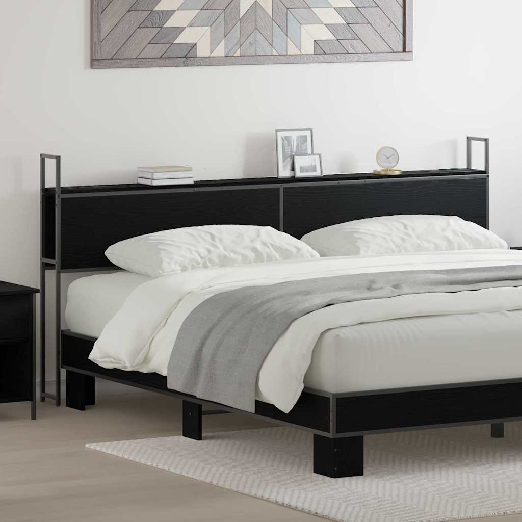 Säilytyspääty päätyllä säilytystilassa Musta tammi 200 cm Tekninen puu