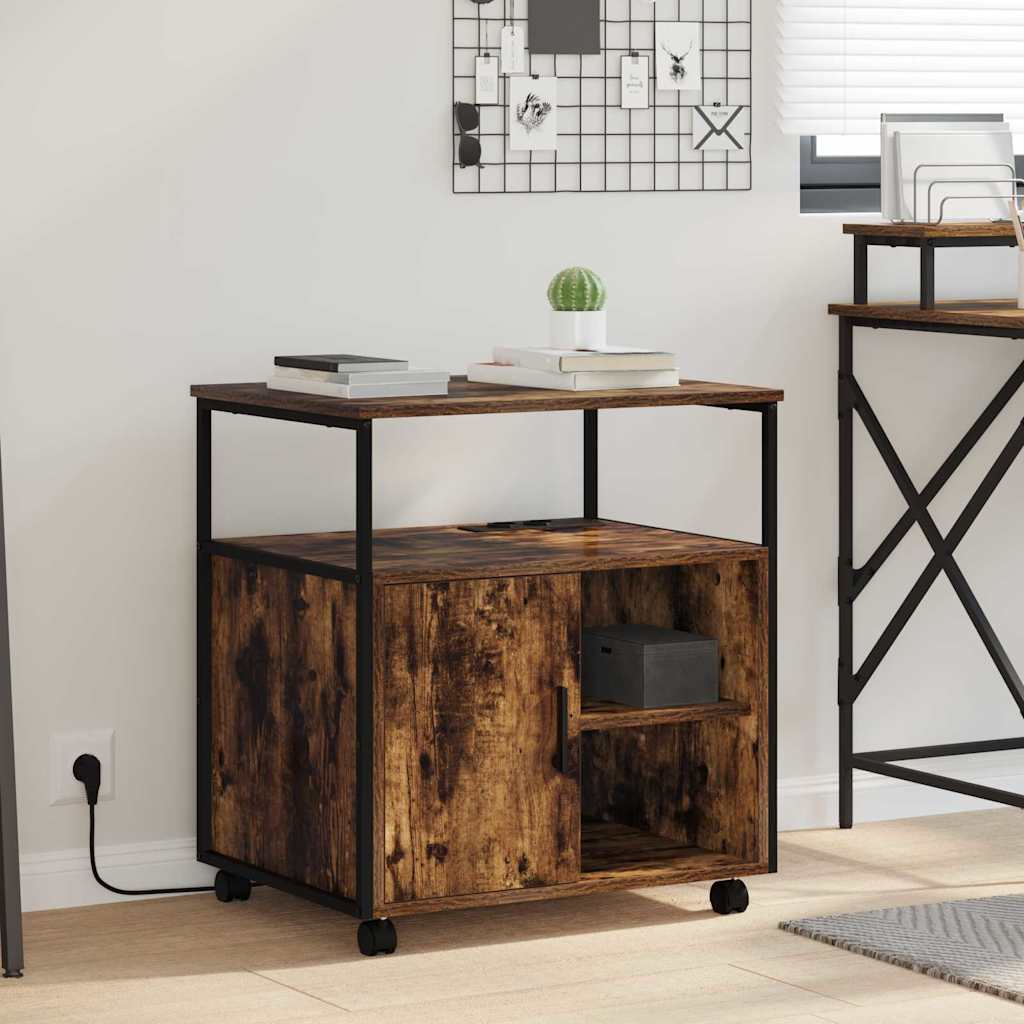 Toimistokaappi pyörällä Savutammi 60 x 46 x 67 cm Tekninen puu