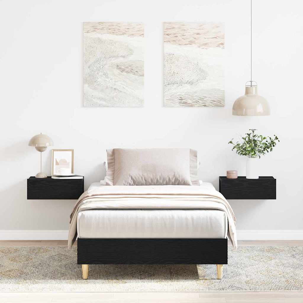 Sänkyrunko 120x200 cm Musta Tammi Keinotekoisesta Puusta