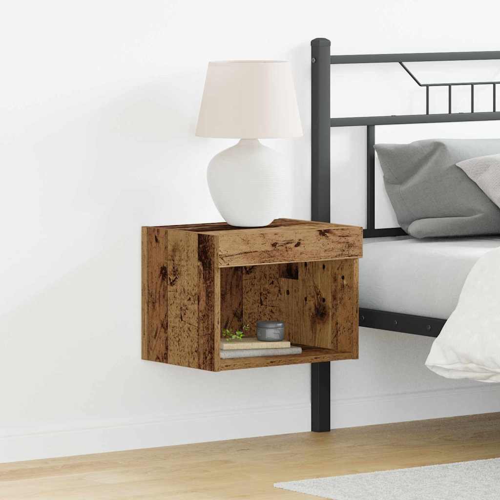 Seinäkaappi LED-valoilla Vanha Puu 40x30x30 cm