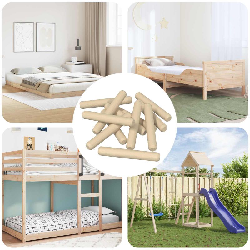 Puutapit 12 pcs Ruskea Ø8 x 50 mm täysi puu