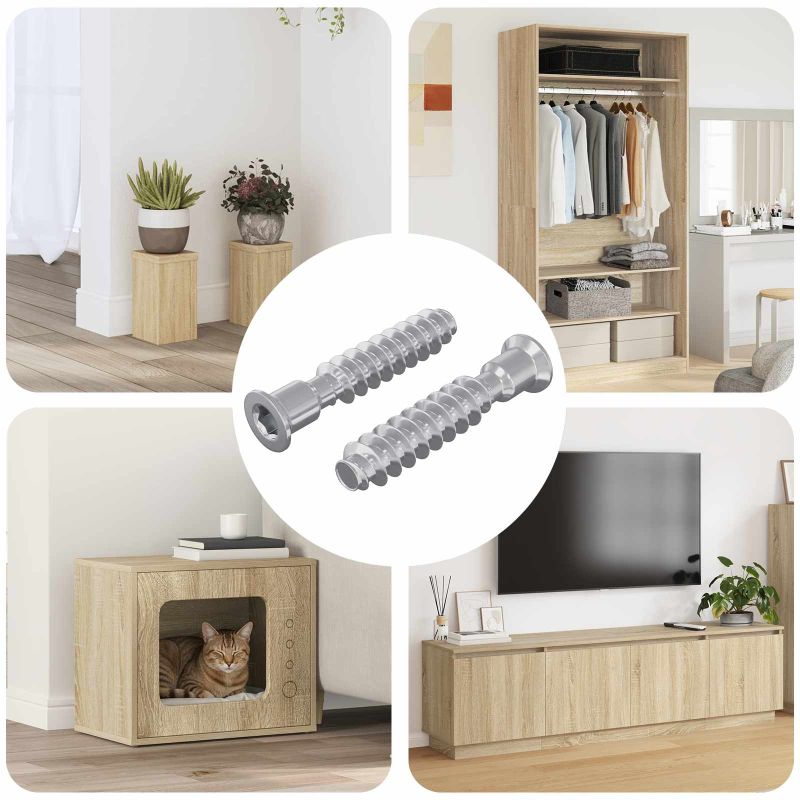 Päätykkisarja 2 pcs Hopea M7 x 40 mm Teräs