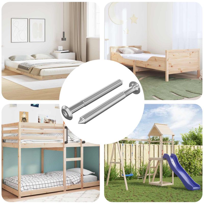 Huonesiivousruuvit 2 pcs Hopea M6 x 60 mm Teräs