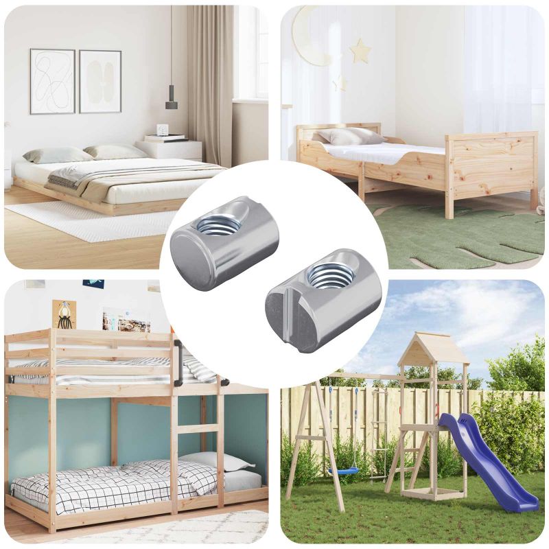 Huonekalun barrel-pultti 2 pcs Sinkitty M6 x 13 mm Rauta