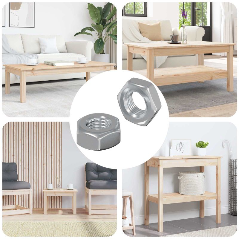 Kuusiokolomutterit 2 pcs Hopea m8 Rauta