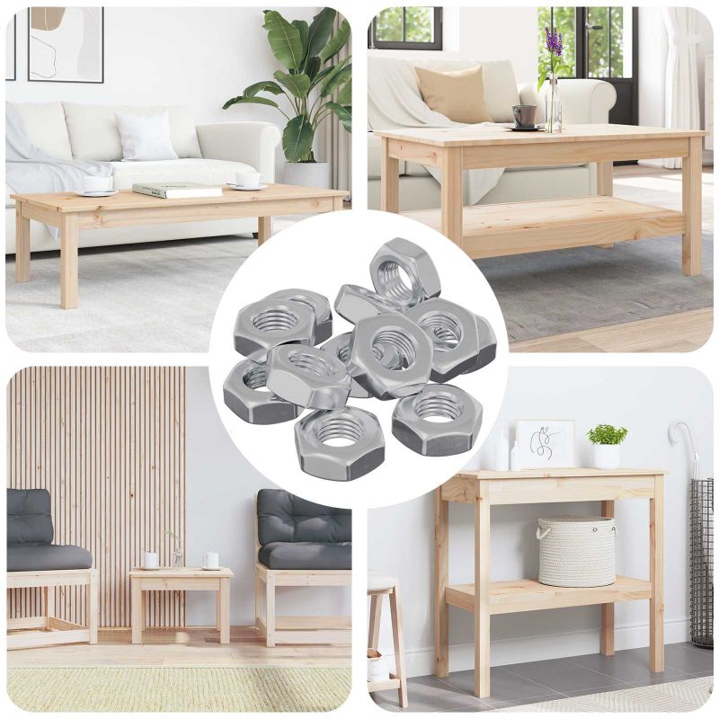 Kuusiokolomutterit 12 pcs Hopea m8 Rauta