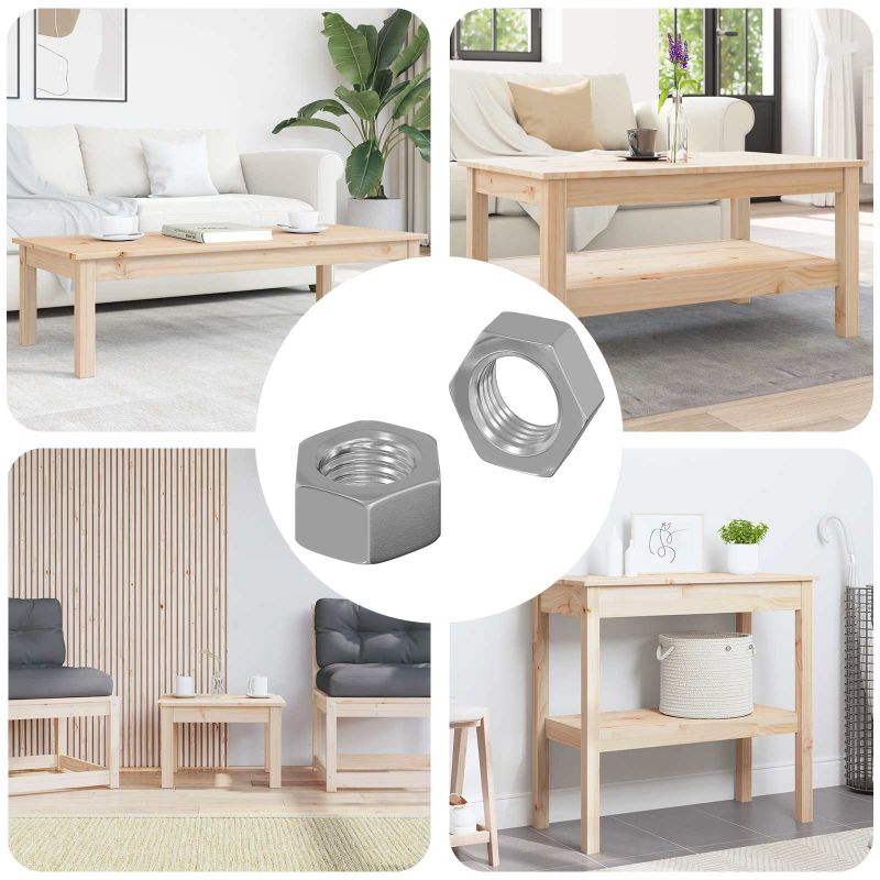 Kuusiokolomutteri Yksivärinen 2 pcs Hopea M6 Rauta