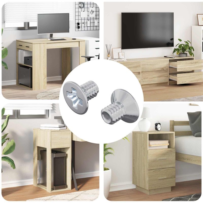 Upotetut pääruuvit 2 pcs Hopea M4 x 6 mm Teräs