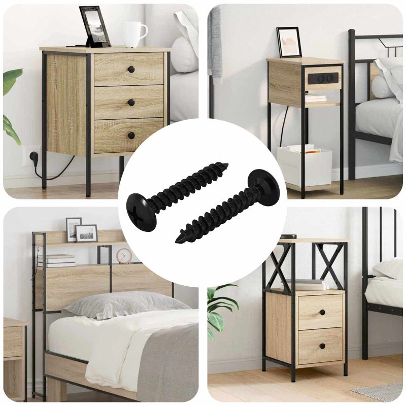 Itsekiertevä kynsi 2 pcs Musta 4 x 25 mm Teräs