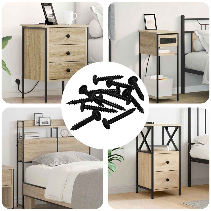 Itsekiertevä kynsi 12 pcs Musta 4 x 25 mm Teräs