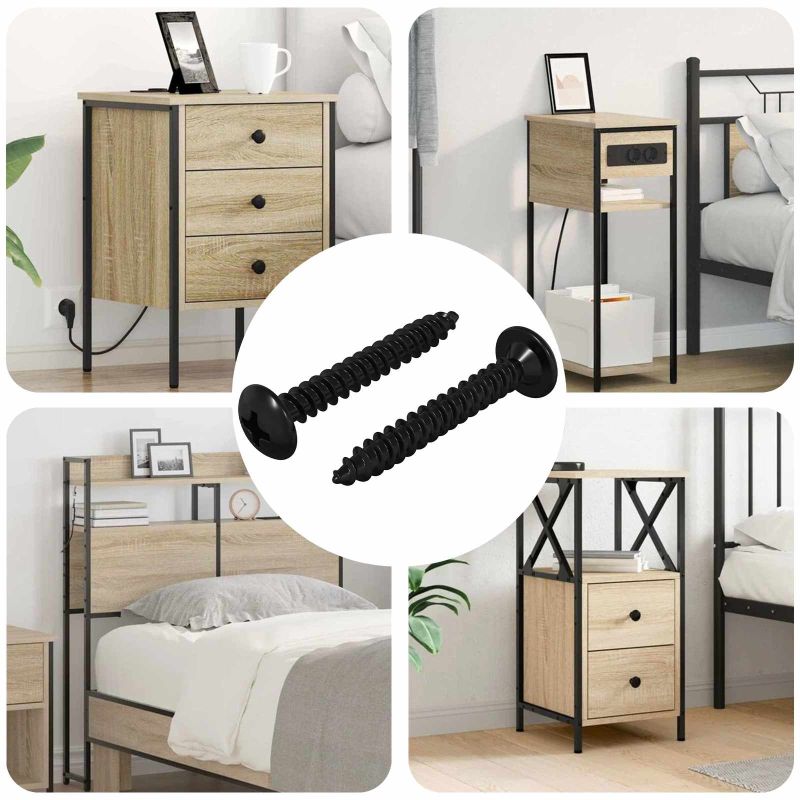 Kierre kynsi 2 pcs Musta M4 x 28 mm Teräs