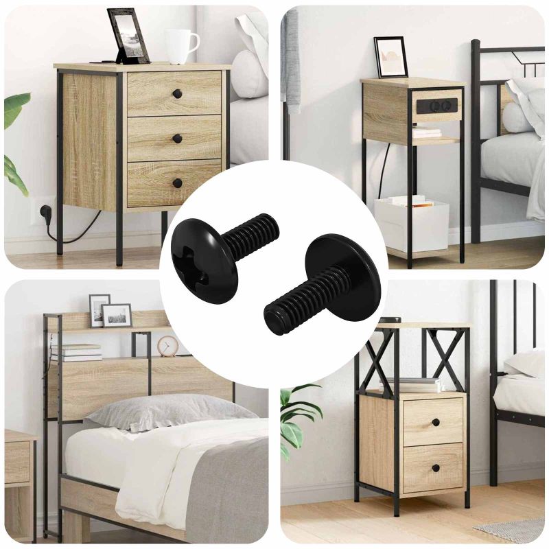 Holkkiruuvit 2 pcs Musta M4 x 10 mm Teräs