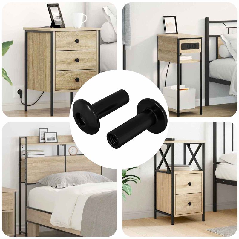 Hihnamutterit 2 pcs Musta M4 x 14,5 mm Rauta