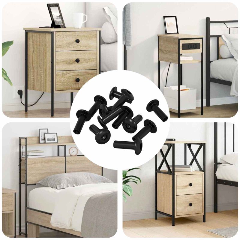 Hihnamutterit 8451 pcs Musta Rauta