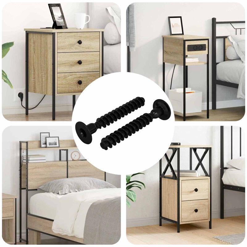 Pistorasian korkea ruuvi 2 pcs Musta M5 x 40 mm Rauta