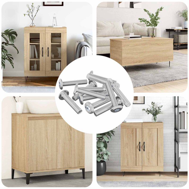 Lukitusruuvi Yksivärinen 12 pcs Hopea M6 x 30 mm Teräs