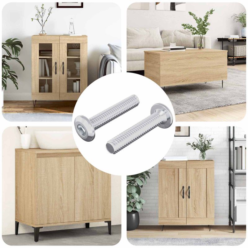 Päätylukitusruuvi 2 pcs Hopea M6 x 35 mm Teräs