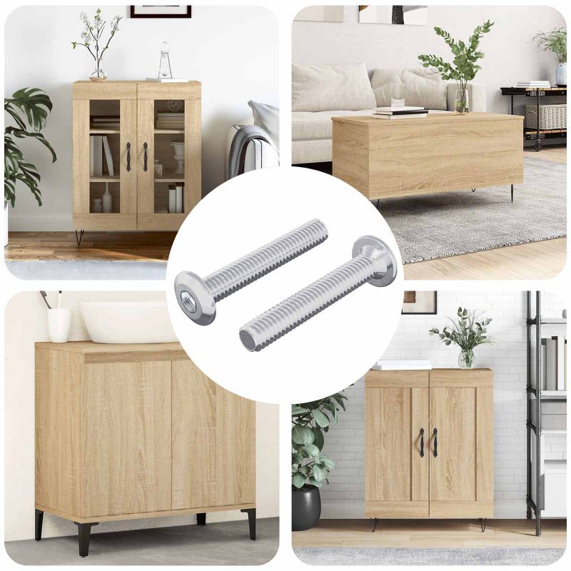 Päätylukitusruuvi 2 pcs Hopea M6 x 35 mm Teräs