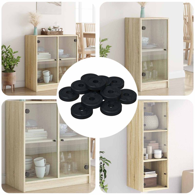 sopii tasaiselle aluslevylle 12 pcs Musta ∅15 x 3 mm