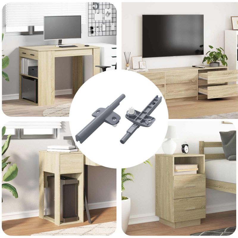 Pehmeä sulkeutuva vaimennin 2 pcs Harmaa 125 x 47 x 15 mm PP