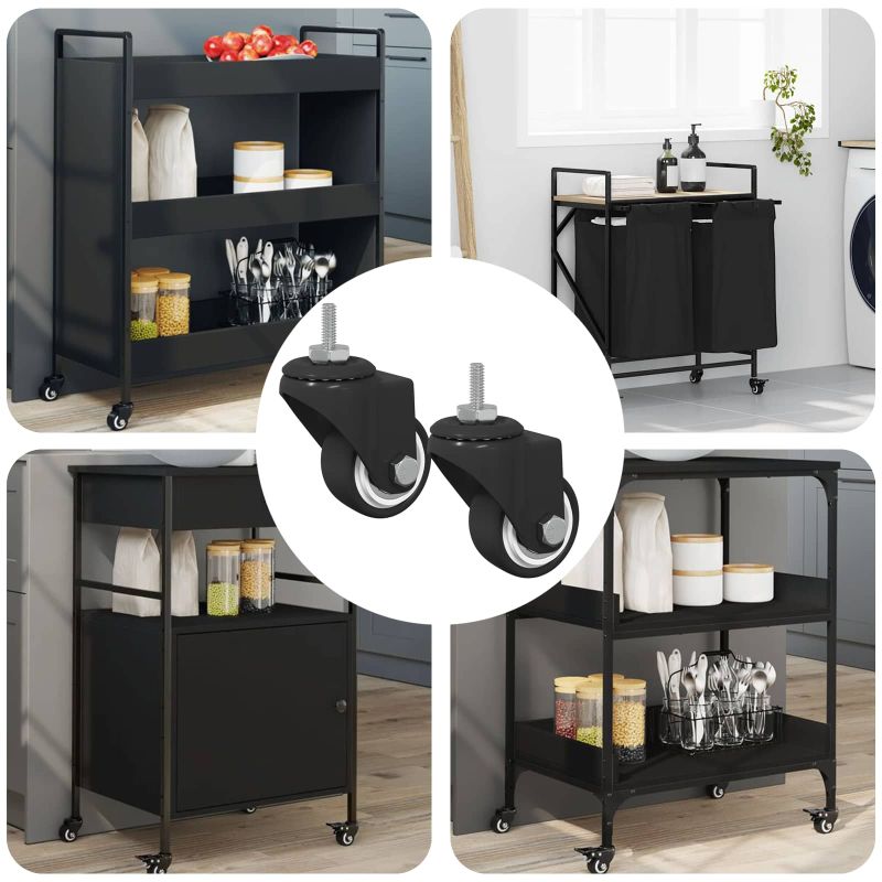 Kääntöpyörä 2 pcs Musta 40,4 x 40,4 x 19,7 mm